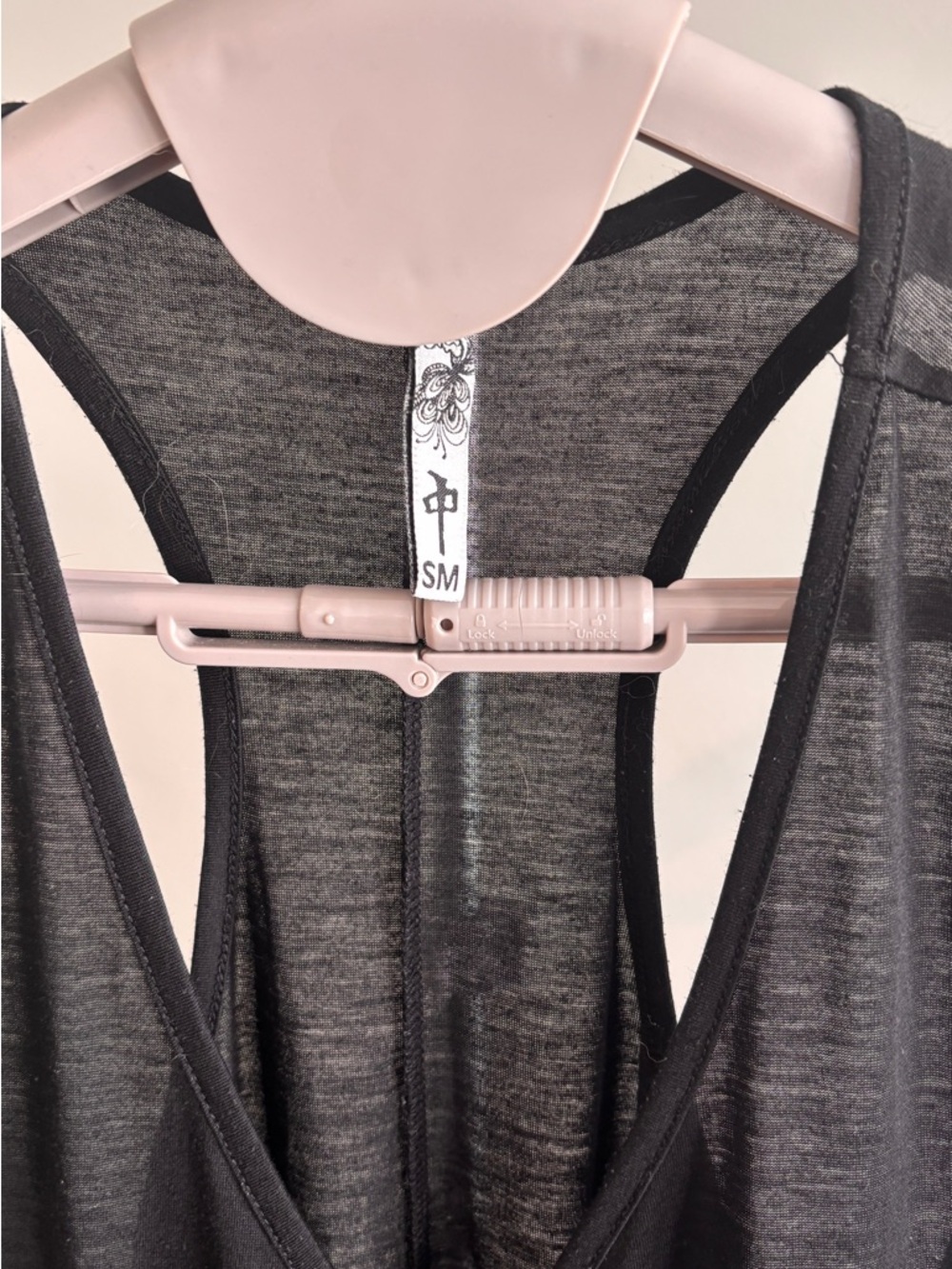Black Racerback V-Neck Tank Top - Picture 2 of 5